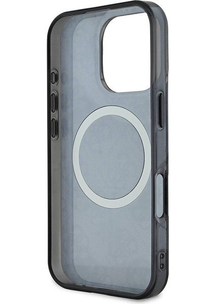 Apple iPhone 16 Pro Kılıf Guess Orjinal Lisanslı Magsafe Özellik Iml Peony ve 4g Desen Klasik Logolu Siyah fırsatları