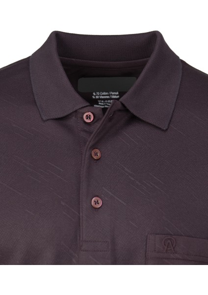 Erkek Pamuklu Merserize Kumaş T-Shirt Düğmeli Polo Yaka Cepli Kısa Kol Şık Desenli Tam Kalıp fırsatları