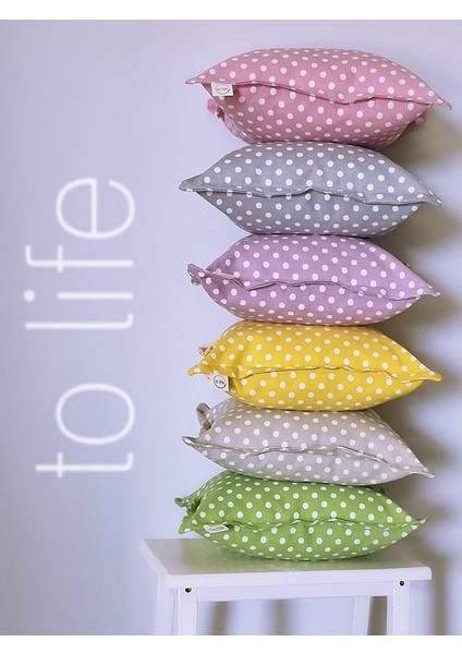 Puantiyeli Duck Keten Kırlent modelleri