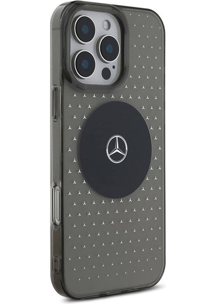 Apple iPhone 16 Pro Kılıf Mercedes-Benz Orjinal Lisanslı Magsafe Özellikli Yıldız Desenli Transparan Siyah modelleri