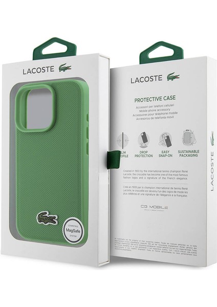 Apple iPhone 16 Pro Max Kılıf Lacoste Orjinal Lisanslı Pu Pike Desenli Ikonik Timsah Dokuma Logolu Yeşil indirimleri