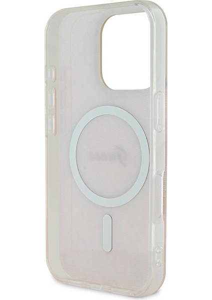 Apple iPhone 16 Pro Uyumlu Kılıf Guess Orjinal Lisanslı Magsafe Şarj Özellikli Yazı Logo 4g Desenli Pembe fırsatları