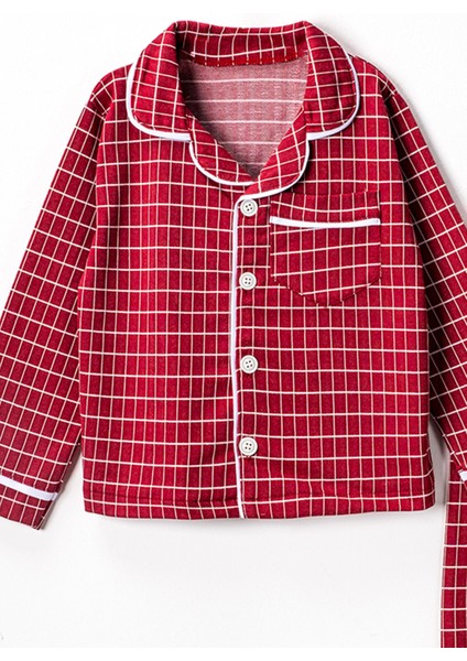 0043 5-8 Yaş Yakalı Kareli Pijama Takım indirimleri