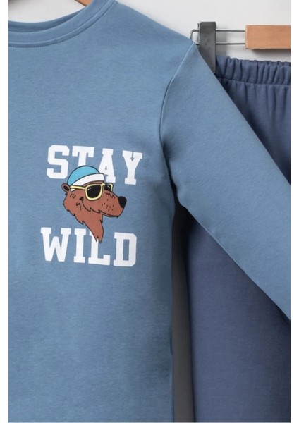 5056 8-10 Yaş Stay Wıld Köpek Baskılı Erkek Pijama Takımı fiyatları