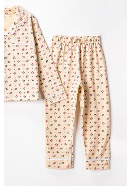 0053 5-8 Yaş Çiçek Desenli Pijama Takım modelleri