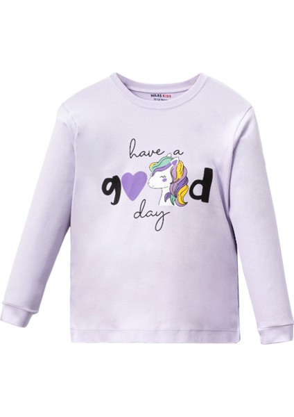 5082 7-10 Yaş Good Unıcorn Baskılı Pijama Takım