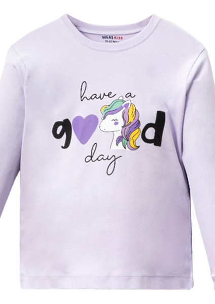 5082 7-10 Yaş Good Unıcorn Baskılı Pijama Takım