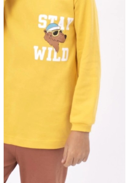 5056 8-10 Yaş Stay Wıld Köpek Baskılı Erkek Pijama Takımı modelleri