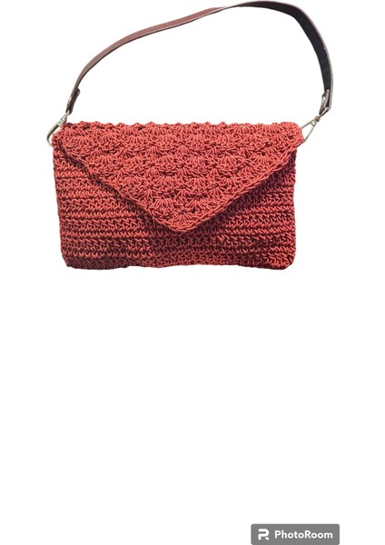 El Işi Handmade Tasarım Örgü Omuz Çantası Kırmızı fırsatları