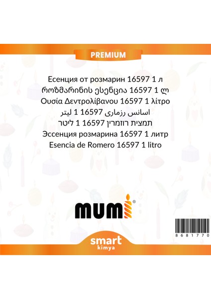 Premium Biberiye Mum Esansı 16597 1 Litre fiyatları