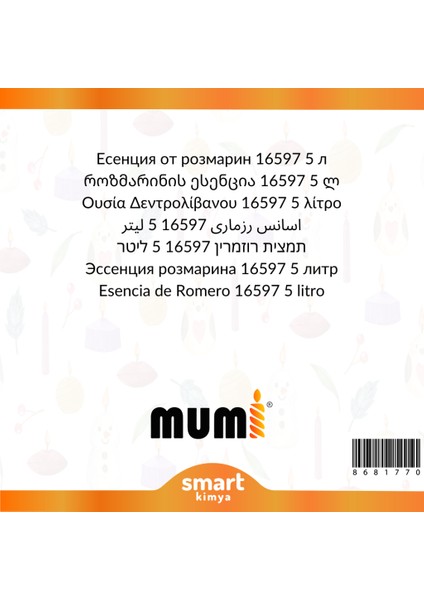 Biberiye Mum Esansı 16597 5 Litre fiyatları