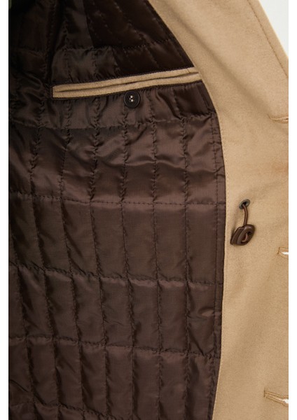 Düz Bej Slim Fit Torba Cep Erkek Trench Coat indirimleri