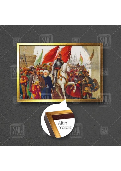 Istanbulun Fatihi Fatih Sultan Mehmetin Istabula Girişi Istanbulun Fethi 1453 Çerçeveli Yatay Kanvas Tablo