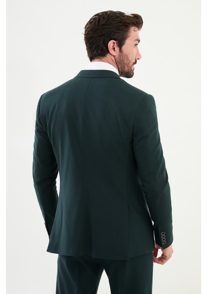 Düz Haki Slim Fit Mono Yaka Klasik Erkek Takım Elbise indirimleri