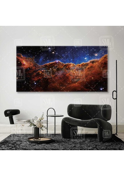 Nasa James Webb Teleskop Uzay Fotoğrafı Yıldız Doğuşu Enine Yatay Kanvas Tablo