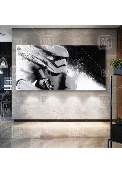 Star Wars Stormtrooper Hollywood Uzay Filmi Enine Yatay Kanvas Tablo