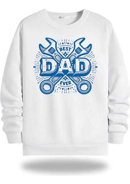 Dad (Baba) Yazılı Bisiklet Yaka Unisex Sweatshirt 933