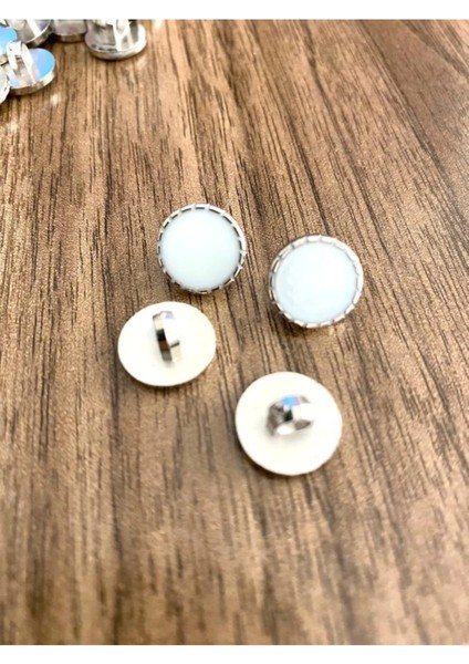 12,5 mm Ayaklı Nikel Beyaz Metalize Tırtıklı Düğme(20 Adet) fiyatları