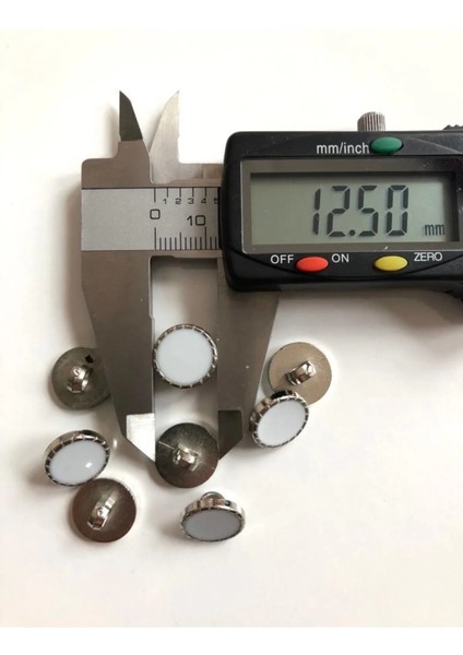 12,5 mm Ayaklı Nikel Beyaz Metalize Tırtıklı Düğme(20 Adet) modelleri