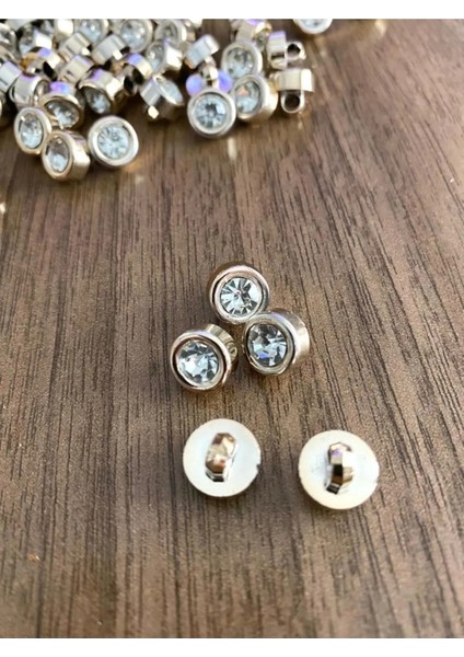 10 mm Ayaklı Gold Taşlı Metalize Düğme(15 Adet) fiyatları