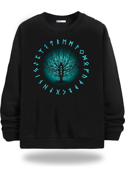 Viking Görselli Bisiklet Yaka Unisex Sweatshirt 926