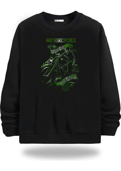 Motorcycles Bisiklet Yaka Unisex Sweatshirt 944