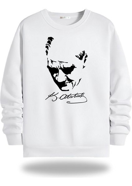 Atatürk Görselli Bisiklet Yaka Unisex Sweatshirt 782