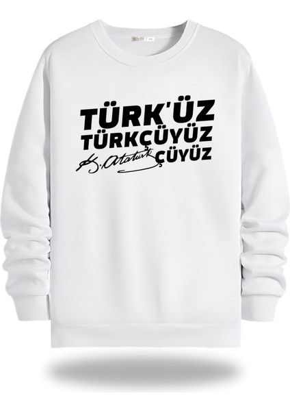 Atatürk Yazılı Bisiklet Yaka Unisex Sweatshirt 800