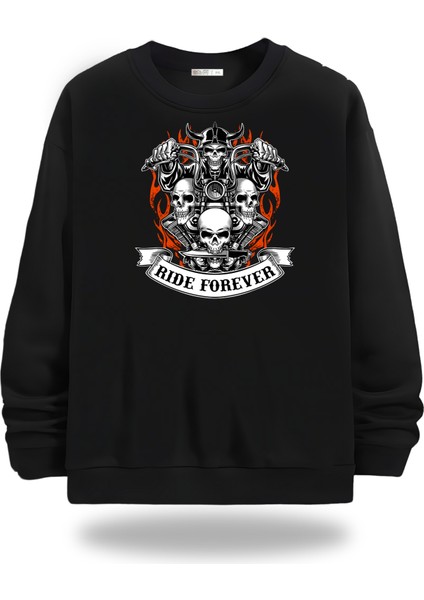 Motorcycles Bisiklet Yaka Unisex Sweatshirt 23