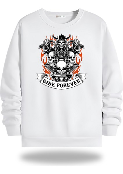 Motorcycles Bisiklet Yaka Unisex Sweatshirt 23