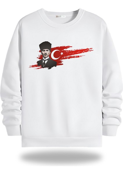 Atatürk Görselli Bisiklet Yaka Unisex Sweatshirt 797