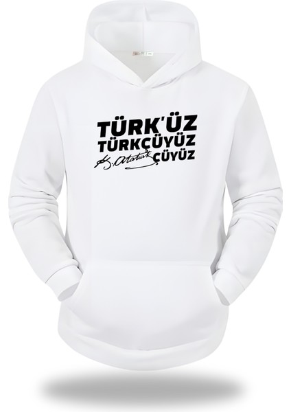 Atatürk Yazılı Kapşonlu Unisex Sweatshirt 800