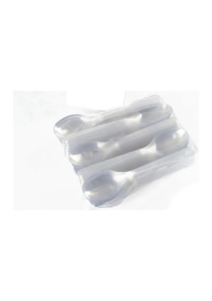 Plastik Kaşık 100 Adet 1. Kalite Lüks Şeffaf Kaşık Sert Kalın