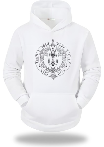 Viking Görselli Kapşonlu Unisex Sweatshirt 932