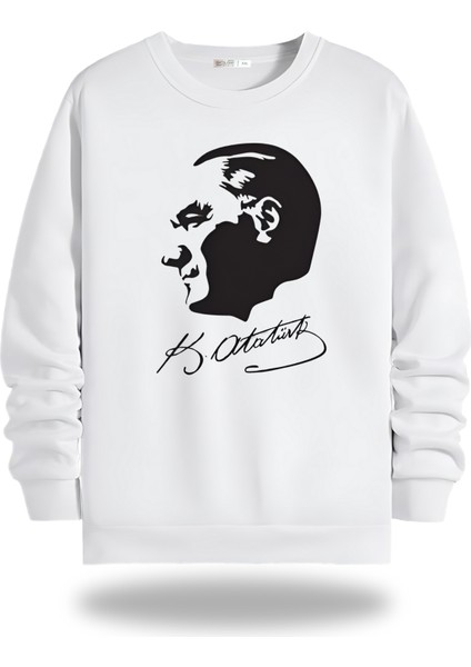 Atatürk Görselli Bisiklet Yaka Unisex Sweatshirt 796