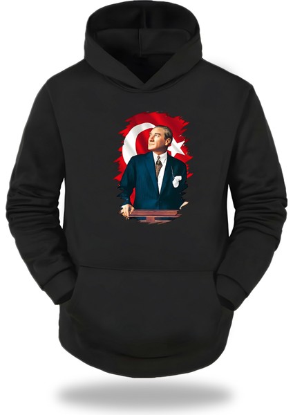 Atatürk Görselli Kapşonlu Unisex Sweatshirt 810
