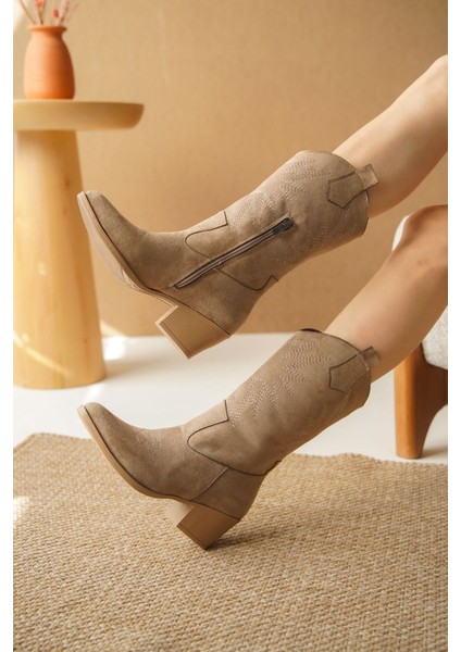 Kadın Costa Kovboy Çizme - Vizon