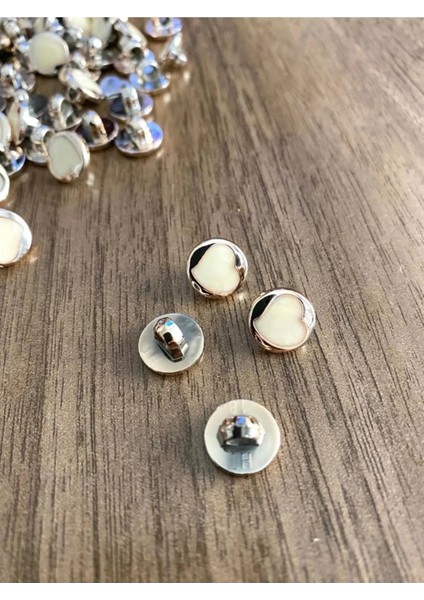 11,5 mm Ayaklı Gold Metalize Kalp Düğme(20 Adet) fiyatları