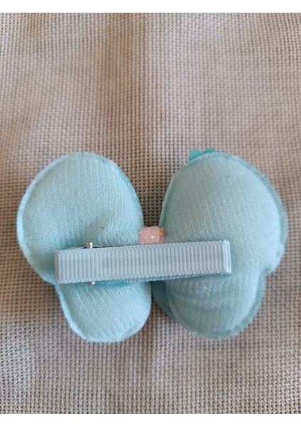 Pullu Çift Kanatlı Kelebek 8 cm Çocuk Pens Toka 1 Adet