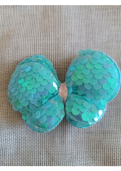 Pullu Çift Kanatlı Kelebek 8 cm Çocuk Pens Toka 1 Adet
