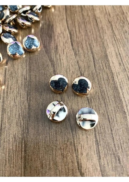 11,5 mm Gold Metalize Siyah Ayaklı Düğme(20 Adet) fiyatları