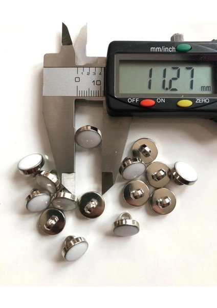 11,5 mm Beyaz Ayaklı Metalize Nikel Düğme(20 Adet) modelleri