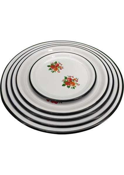 Emaye Nostaljik Sini Seti 5 Parça 40-55-60-65-70 cm