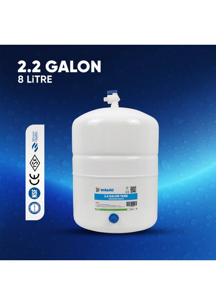 Su Arıtma Cihazı 2.2 Galon 8 Litre Çelik Su Tankı