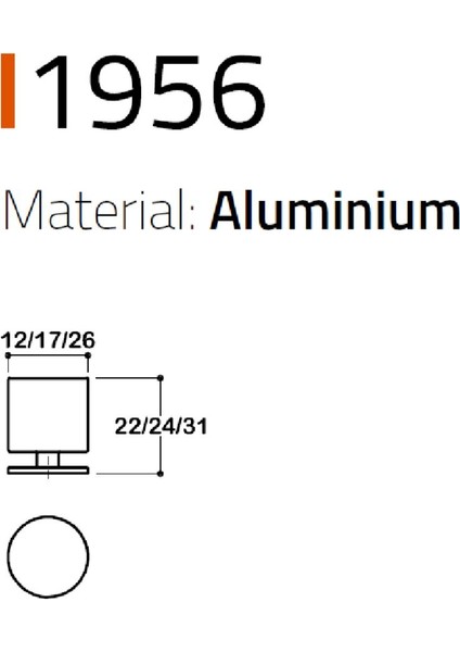 1956 Tek Delikli Kulp Mat Altın Renk 12 mm