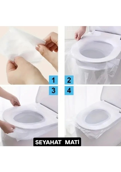 Travel Seyahat Gezi Petrol Uçak Tuvalet Matı Taşınabilir Şeffaf Tuvalet Kapağı Matı 10 Adet fiyatları