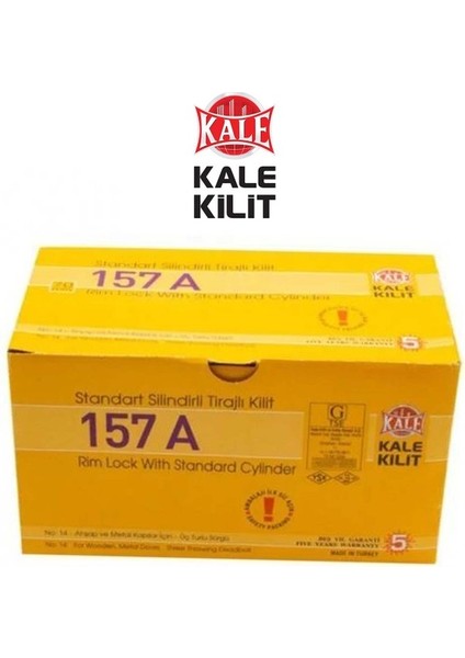 157A Kale Standart Silindirli Tirajlı Kilit 14 cm 70 mm Dış Kapı Kilidi