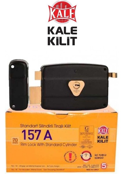 157A Kale Standart Silindirli Tirajlı Kilit 14 cm 70 mm Dış Kapı Kilidi fiyatları