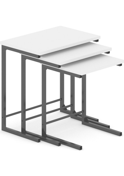 3’lü Zigon Sehpa Metal Zigon Sehpa C Sehpa