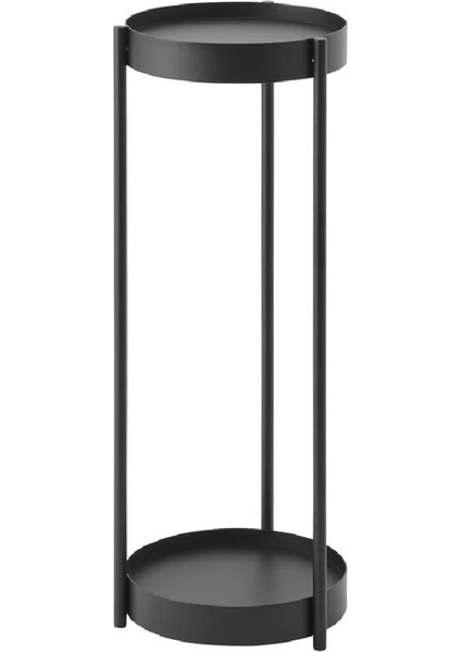 Tower Tekerlekli 2 Katlı Bitki Standı Siyah